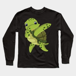 'Dabbing Sea Turtle' Funny Dabbing Animal Gift Long Sleeve T-Shirt